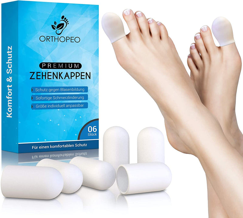 ORTHOPEO® Premium toe caps I toe shear I toe protection against bladder formation & Schwielen I toe cushion I toe paveApparel & Accessoriesvt I toe hood with anti-slip effect I toe protection silicone i 6er set