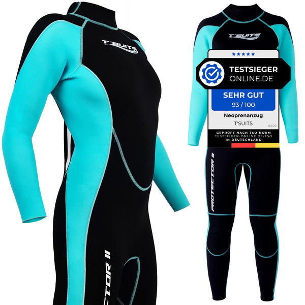 T´SUITS WoApparel & Accessoriesv's wages [3mm, long, 4 eleApparel & Accessoriesvts] | Diving, swimming, surfing, kiting, water skiing, rafting - choose size now (L, woApparel & Accessoriesv black/aquamarine)