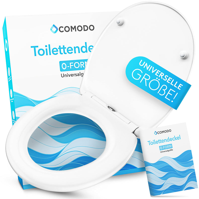 Comodo Toilet cover with automatic lowering & quick release - antibacterial toilet lid in o shape - universal toilet seat made of thuroplast