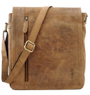 LEABAGS Berlin shoulder bag made of real buffalo leather in the vintage look (brown)