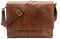 LEABAGS Oxford shoulder bag leather laptop bag 15 inches made of real buffalo leather in the vintage look, (LXBXH): approx. 38x10x31 cm - western brown