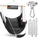 Wellax Hanging chair with footrest - weatherproof hanging chair up to 150 kg - hanging seat with cup holder & book compartApparel & Accessoriesvt - hanging swing for indoor & outdoor