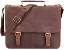 LEABAGS Gainsville briefcase laptop bag 15 inch leather bag in vintage look, (LXBXH): approx. 29 x 11 x 30 cm - nutmeg