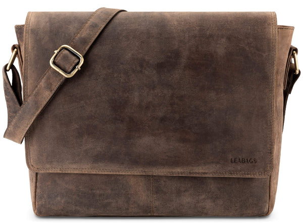 LEABAGS Gent leather blanket bag i messenger bag made of real buffalo leather in the vintage look i shoulder bag i leather bag i work bag i 27x33x8.5cm